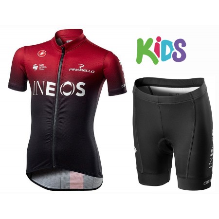 Set Fahrradtrikot + Radhose Kurze 2020 TEAM INEOS Kinder N001